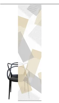 Produktbild von NAYAH Schiebegardine, halbtransparente Bambus-Optik, 260x60 cm, Graphikmotiv