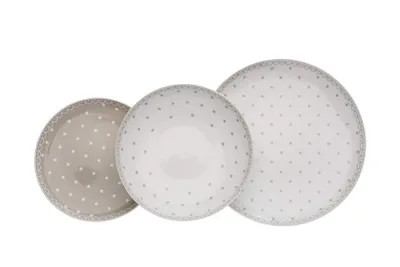 Image de Thun 1794 Tom, service d'assiettes, porcelaine tchèque, 18 d., points gris, Thun