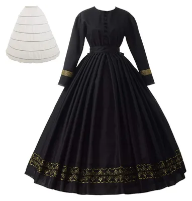 Zdjęcie produktu dla Stara damska sukienka z halką (crinoline) z lat 1860