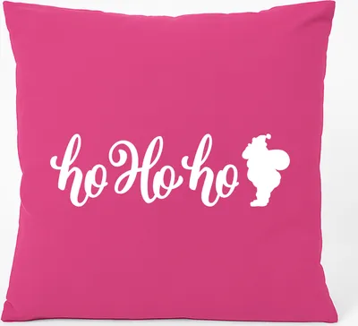 Produktbild von Huuraa Kissen Ho Ho Ho Weihnachtsmann 40x40cm mit Füllung Fuchsia Baumwolle Dekokissen Geschenkidee