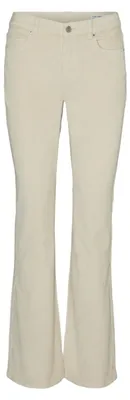 Immagine prodotto di VERO MODA Pantaloni a palazzo in velluto a coste, modello Vmflash, colore beige chiaro, taglia 27