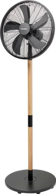 Produktbild von Bestron Standventilator mit drei Geschwindigkeitsstufen, Ventilator mit 80° Oszillation-Funktion im edlen Holzdesign, Ø 45 cm, 50 W, DFS45WB, Farbe: Holz/Schwarz