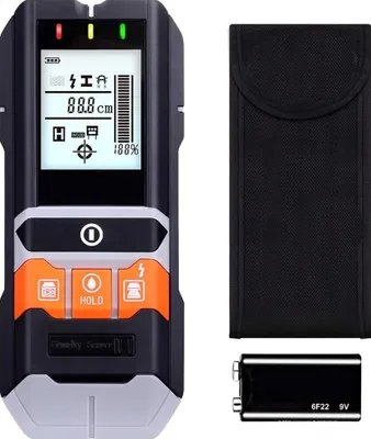 Produktbild von TACKLIFE DMS05, Stud Finder, 4-in-1-Wanddetektor mit 5,5 cm großem, hintergrundbeleuchtetem Bildschirm, Sondenstift – passend für magnetisches/nicht magnetisches Metall, Wechselstromkabel, Holz und Feuchtigkeitserkennung