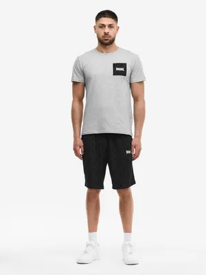 Image de Ensemble T-shirt et short pour homme, coupe normale, BUSTON, gris chiné/noir/blanc, S Lonsdale