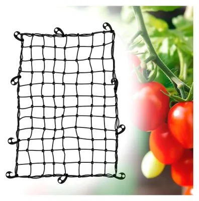 Produktbild von Pflanzenstütznetz 180 x 120 cm mit Haken, Scrog Netz für Wachstumzelte, elastisch, geeignet für Gärten und Obstgärten