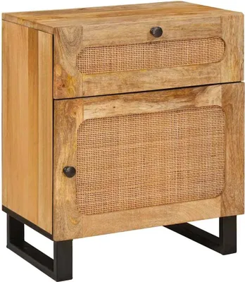 Produktbild von "Schlussverkauf" Nachttisch 1 PC - mit Reichlich Stauraum - Natur 50x33x60 cm Massivholz Mango  C9032