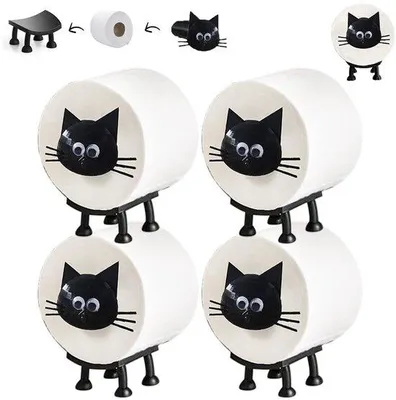 Image de Lot de 4 porte-rouleaux de papier toilette, imprimés en 3D, décoratifs, pour la salle de bains