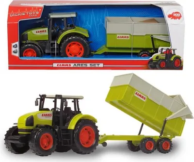 Produktbild von Dickie Toys Claas Ares Traktor mit Anhänger