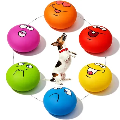 6 Latex-Hundespielzeuge mit Quietscher, weicher Naturkautschuk