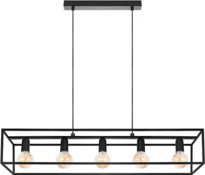 Obrázok produktu pre Moderná čierna závesná lampa Loft Horus 2858/Z-B-5 s 5 svetelnými bodmi a nastaviteľnou výškou