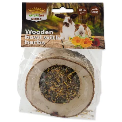 Immagine prodotto di Ciotola in legno da mordere con erbe 120 g