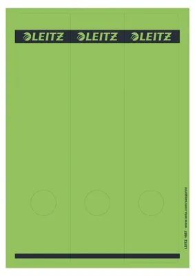 Imagen del producto de Leitz 1687-00-55: Placas para lomo imprimibles con PC, de papel, formato largo/ancho, 75 unidades, color verde