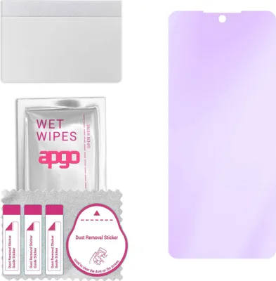 Produktbild von apgo Hybrid Schutzglas, kompatibel mit Infinix Hot 12 Play, Anti-Blue, 9H Härte, toller Ersatz für Hartglas, kratzfester Displayschutzglas, Displayschutz, Full Glue