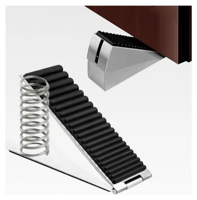 Produktbild von Türstopper aus Edelstahl mit Gummisockel, höhenverstellbar, für schwere Türen, 7,8 cm hoch