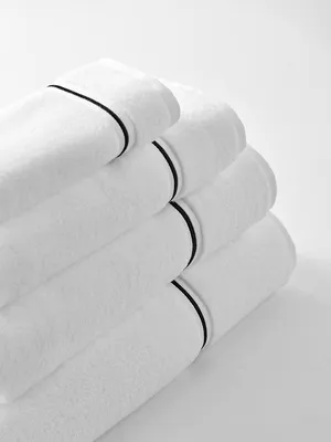 Zdjęcie produktu dla Ręcznik Do Rąk Twarzy Kapielowy Bawełniany 100% Bawełna 100X150 Libre Biały+Czarna Biza