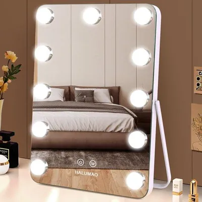 Produktbild von Azomor® Beleuchteter Make-up Spiegel mit dimmbarer LED-Beleuchtung und smarter Steuerung