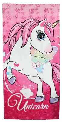 Produktbild von Disney Einhorn-Polyesterhandtuch, weicher und saugfähiger Stoff, Einhorn-Design,