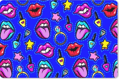 Produktbild von MuchoWow® Mauspad Mousepad Muster - Popart - Neon - Blau 27x18 cm - Mousepads - Maus Mat - Pad - Mausunterlage - Büroartikel - Desk Matten