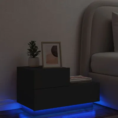 Produktbild von CLORIS Nachttisch mit LED-Leuchten Schwarz 70x36x40,5 cm, 17,4 kg
