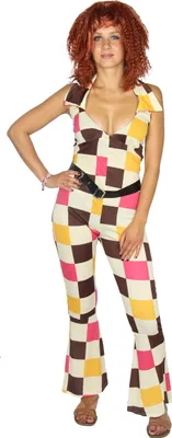 Produktbild von 80er Jahre Jumpsuit Disco Tänzerin Kostüm für Damen Gr. XS-XL, Größe:XL