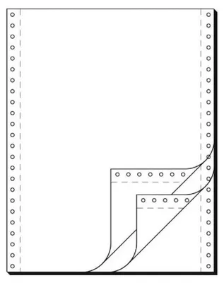 Endlospapier 12" x 240 mm (A4 hoch), 3-fach, 600 Sets, weiß, 57 g/m²