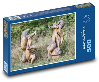 Obrázok produktu pre Puzzle 500 Drevené líšky v prírode - martinpuzzle