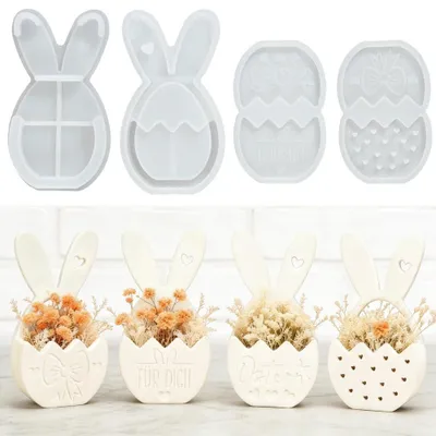 4er-Set Silikon-Gießformen Osterhase für Geldgeschenke