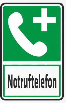 Produktbild von INDIGOS UG - Aufkleber - Sicherheit - Notruftelefon - Rettungstelefon - 600x400 mm