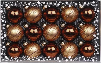 Produktbild von Kugelsortiment 15 Stk 6cm Winter Toffee