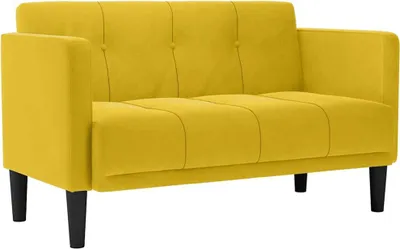 Zdjęcie produktu dla vidaXL Sofa dwuosobowa żółta 111 cm aksamitna