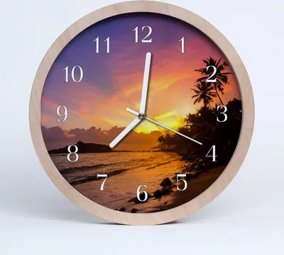 Produktbild von Holzuhr 30fi cm wanduhr - Sunset Natur