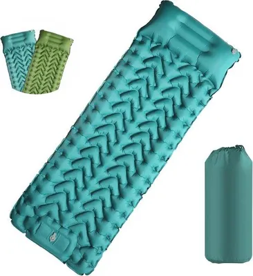 Produktbild von Famanu Schlafmatte Selbstaufblasend mit Kissen - 8 cm Dicke, Extra Breite