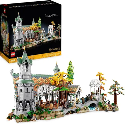 Produktbild von LEGO Icons Der Herr der Ringe Bruchtal Bausatz 10316 für Erwachsene, 6167 Teile, mit 15 Minifiguren (u.a. Frodo, Sam, Bilbo Beutlin)