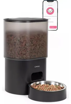 Image de Distributeur de croquettes automatique 5w noir - Livoo - PET106 -
