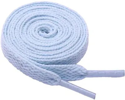 Productafbeelding van Lichtblauwe, platte veters - Blauwe veters - 100 cm - Plat - Lichtblauw - Trendy veters - Uni - CHPN