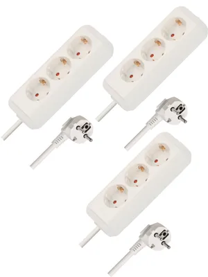 Produktbild von Brennenstuhl 3er Set Eco-Line Steckdosenleiste 3-Fach, 1,5m Kabel