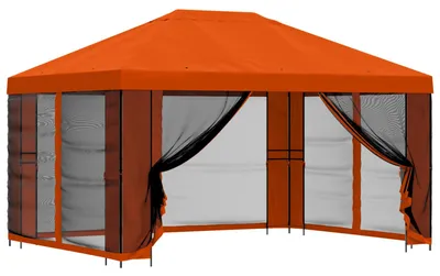 Obrázek produktu pro vidaXL Zahradní altán s bočními stěnami 4 x 3 m, oranžový