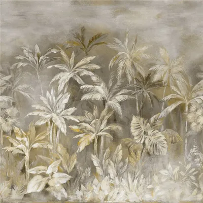 Produktbild von Fototapete 364460 Vliestapete Botanical Dschungel 265 x 265 cm Rasch Selection Grau
