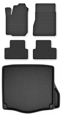 Produktbild von Gummimatten + Kofferraumwanne für Mercedes-Benz CLA C117 2013-2019 – Schwarz, Semi-Universal, angepasst – Wielganizator Semi-Universal