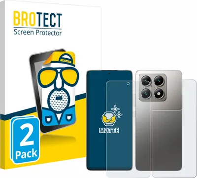 Produktbild von 2x BROTECT Schutzfolie für Xiaomi 14T Pro (Display+Rückseite) Displayschutz Displayschutzfolie Folie Matt Entspiegelungsfolie