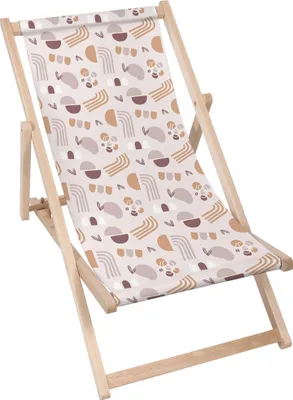 Produktbild von Dreamroots Liegestuhl klappbar Holz bis zu 130 kg, Sonnenliege klappbar mit 3-stufiger Neigungsregulierung der Rückenlehne, Geometric Earth Colors