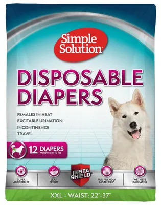 Produktbild von Simple Solution True Fit Einweg-Hundewindeln für Hündinnen, super saugfähig, mit