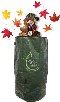 Produktbild von Kompostsack für den Hausgebrauch - Ø 45 x 80 cm - Nachhaltige grüne Kompostlösung - Geeignet für Garten- und Küchenabfälle - Grün