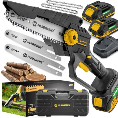 Obrázek produktu pro Akumulátorová mini řetězová pila, bezkartáčový motor, 2x 21V baterie