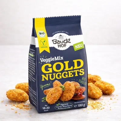 Produktbild von Bauckhof  VeggieMix Goldnuggets ab 180g - 1 Beutel