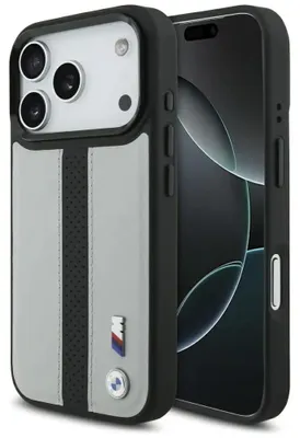 Zdjęcie produktu dla Etui Bmw M Perforated Stripe Logo Magsafe Na Iphone 17 Pro - Szare