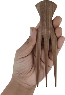 Productafbeelding van Afro Kam - Haar Prikker - Haar Stylen - Handgemaakt Hout - 16.5 cm - Houtkleur