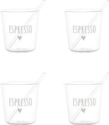 Immagine prodotto di Simple Day - Set 4 Bicchieri Espresso Bianco in Porcellana