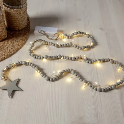 Produktbild von Star Trading Beady, Leichte Dekorationskette, Grau, Ambiente, IP20, 30 Glühbirne(n), LED