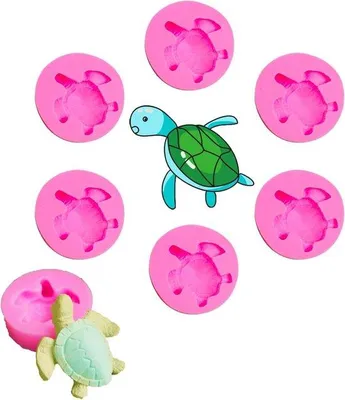Immagine prodotto di Set da 6 stampi in silicone per cioccolato a forma di tartaruga, riutilizzabili